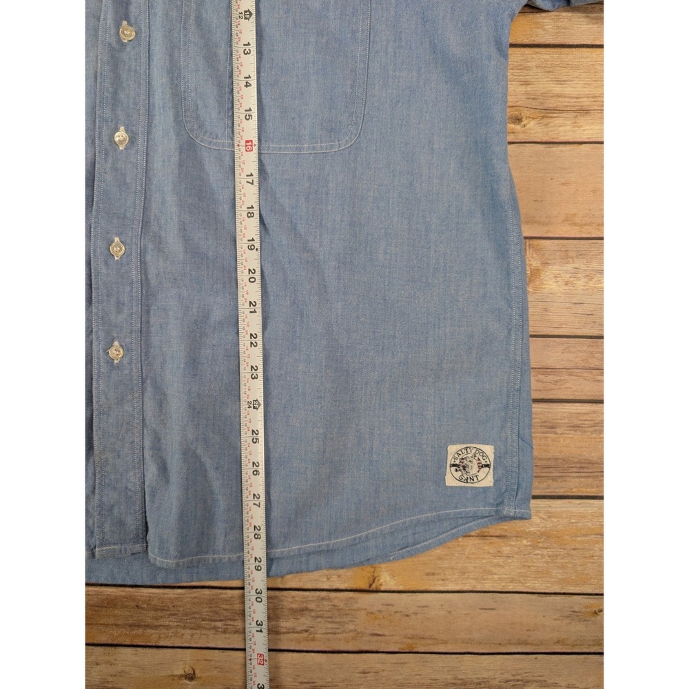 Vintage 90s GANT Salty Dog Chambray Shirt Mens L Blue Button Down Preppy - Picture 5 of 6